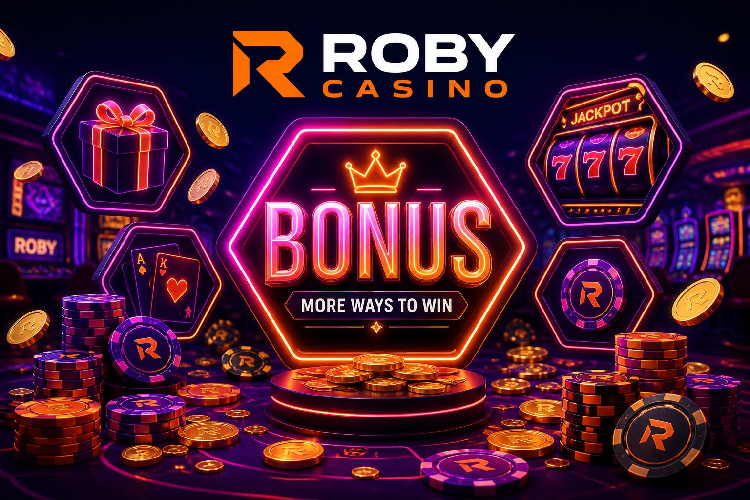 Roby Casino bonus chips and promotions floor