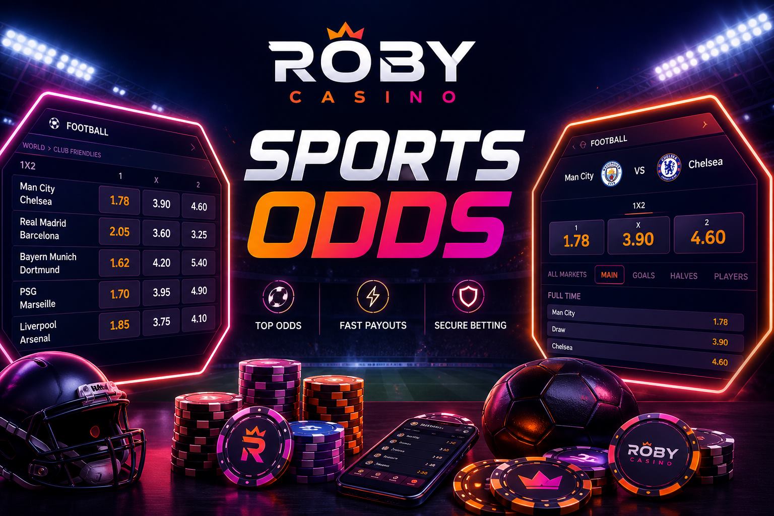 Roby Casino sports odds boards